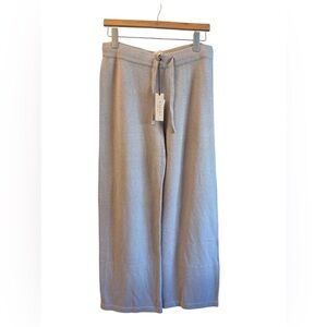 Gray Wide-Leg Knit Pants
